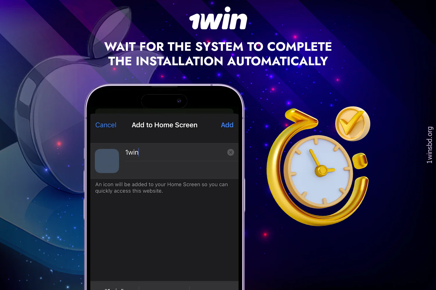 Installing the 1win app on iOS takes less than a minute